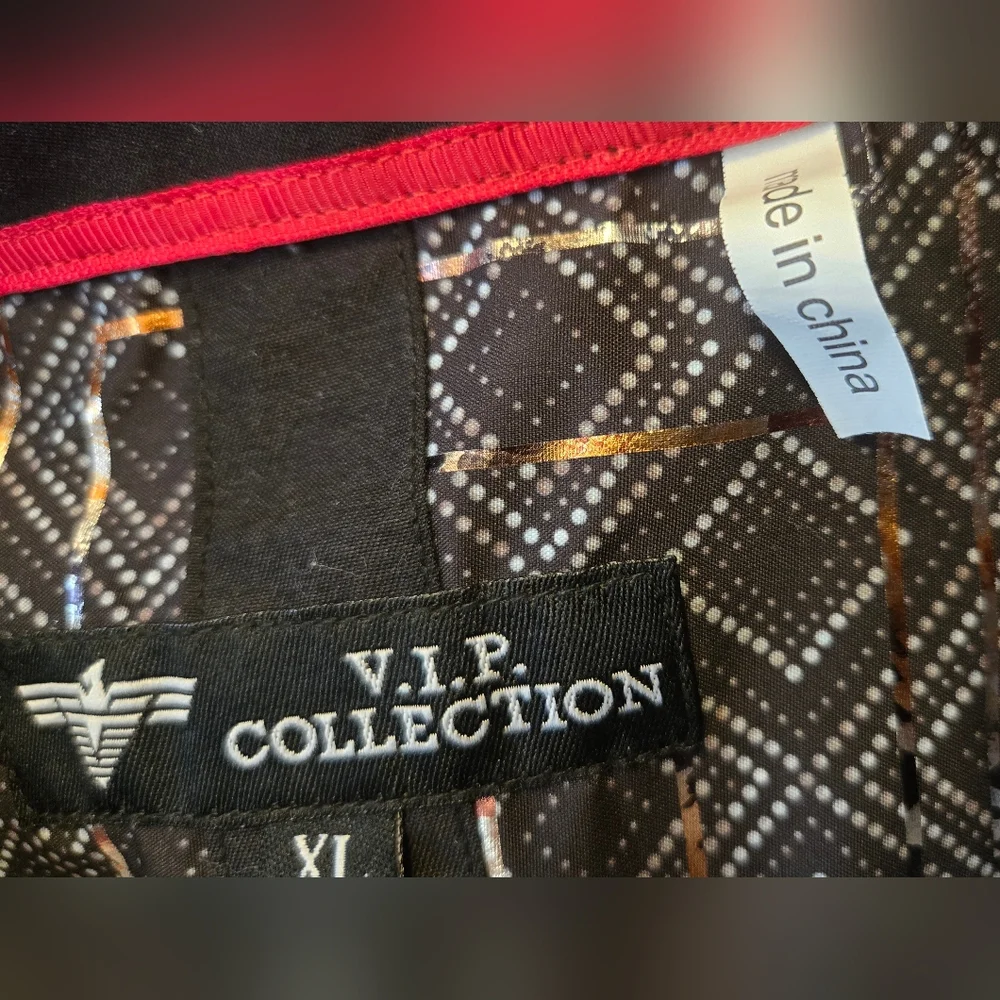 Men's Italian fashion Button Down Short Sleeves Shirt Black/Gold VIP collection - Picture 5 of 6